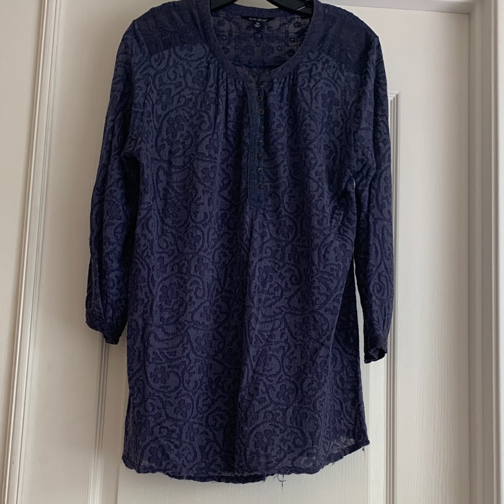 Lucky Brand Navy Patterned Tunic